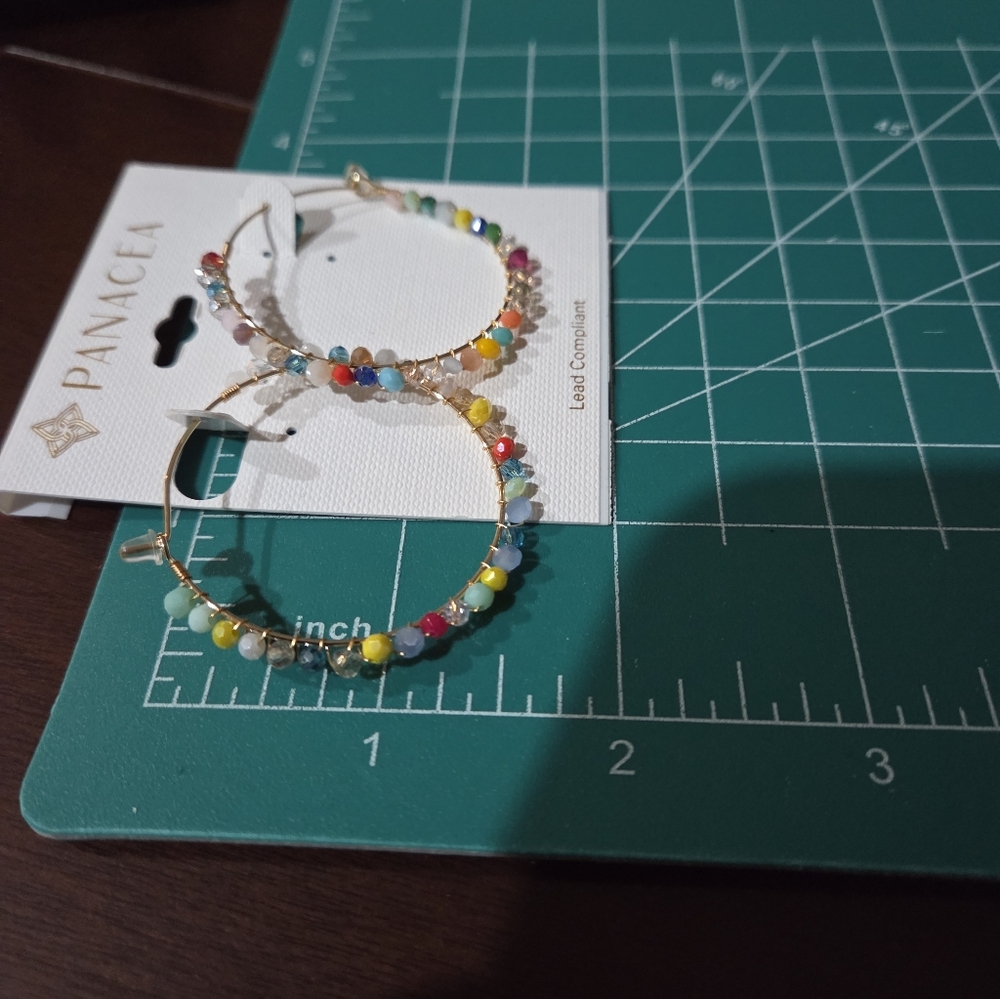 Panacea Cache Multicolor Beaded Hoop Earrings - Picture 4 of 4